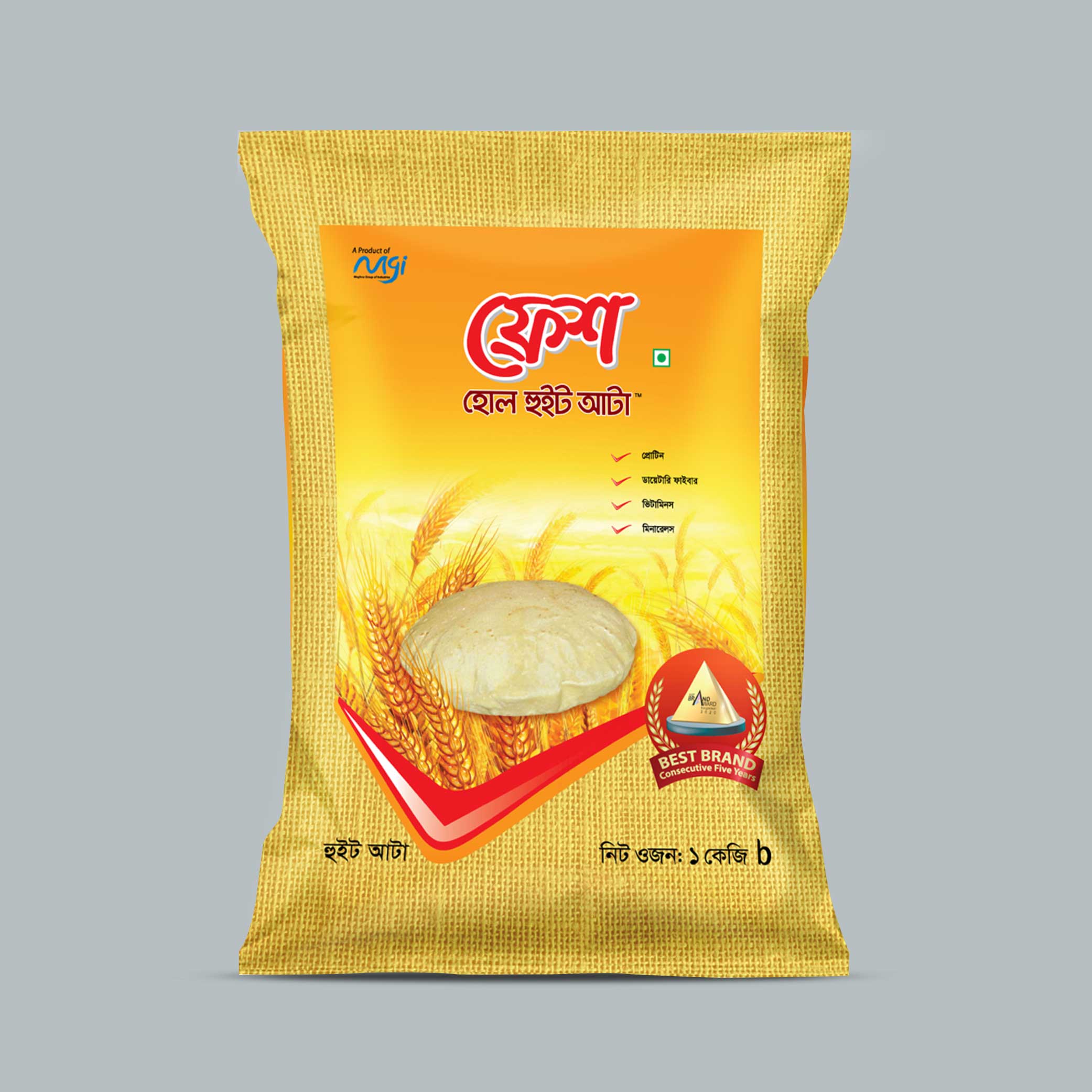 ফ্রেশ হোল হুইট আটা ১ কেজি